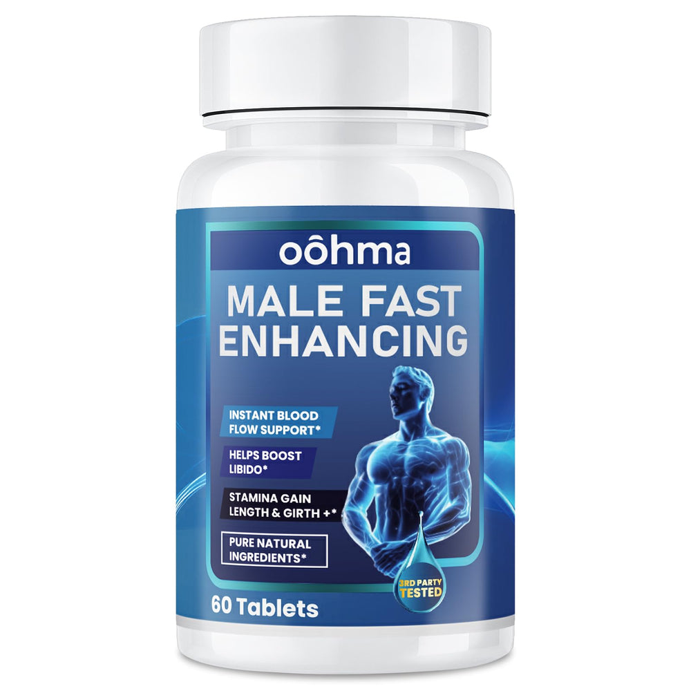Oohma bottle with capsules supports daily vitality.