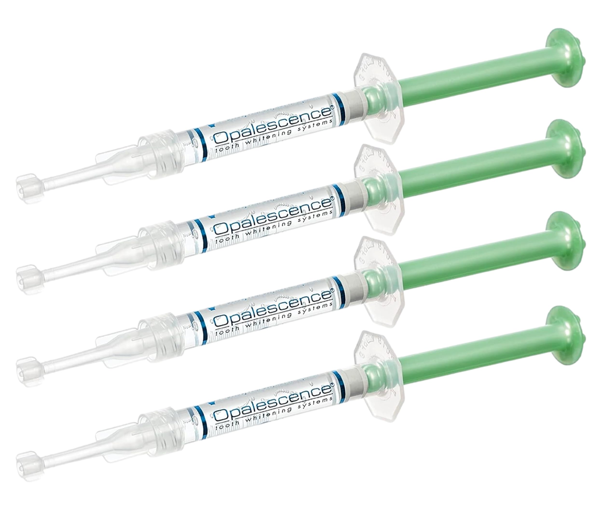 Opalescence 20% mint gel syringes for at-home whitening in whitening trays.