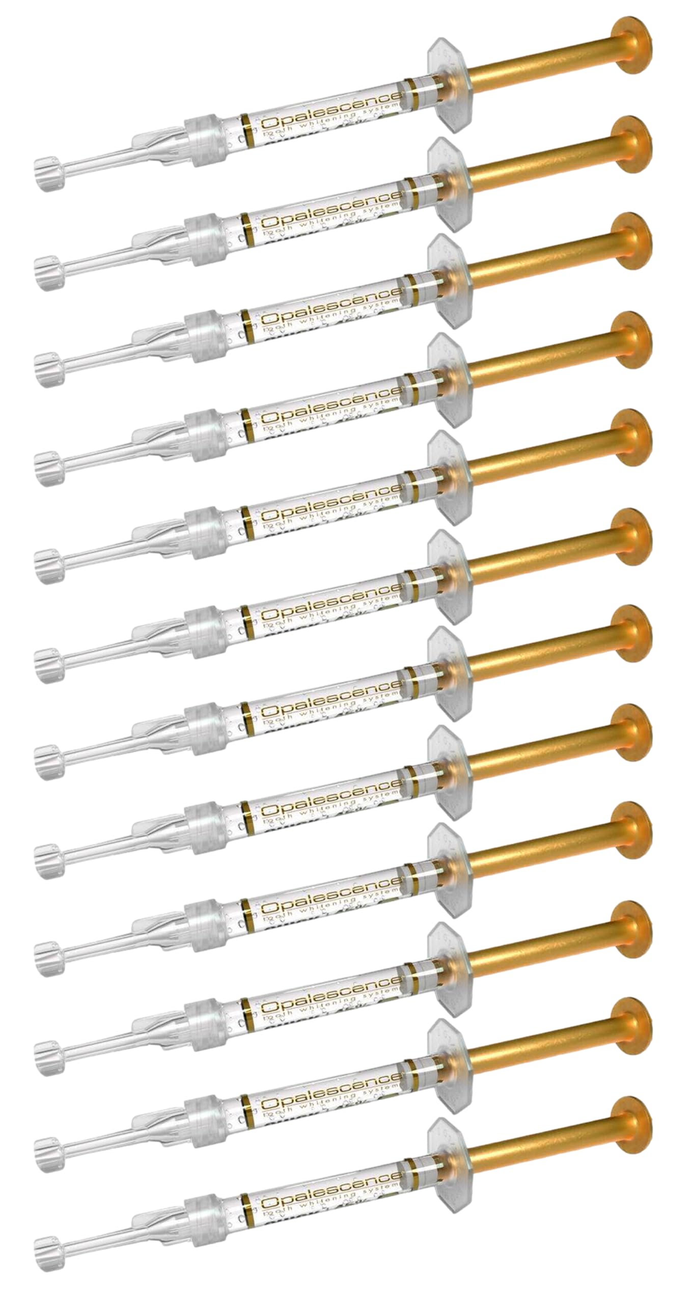 Opalescence 45% teeth whitening gel syringes for at-home whitening.