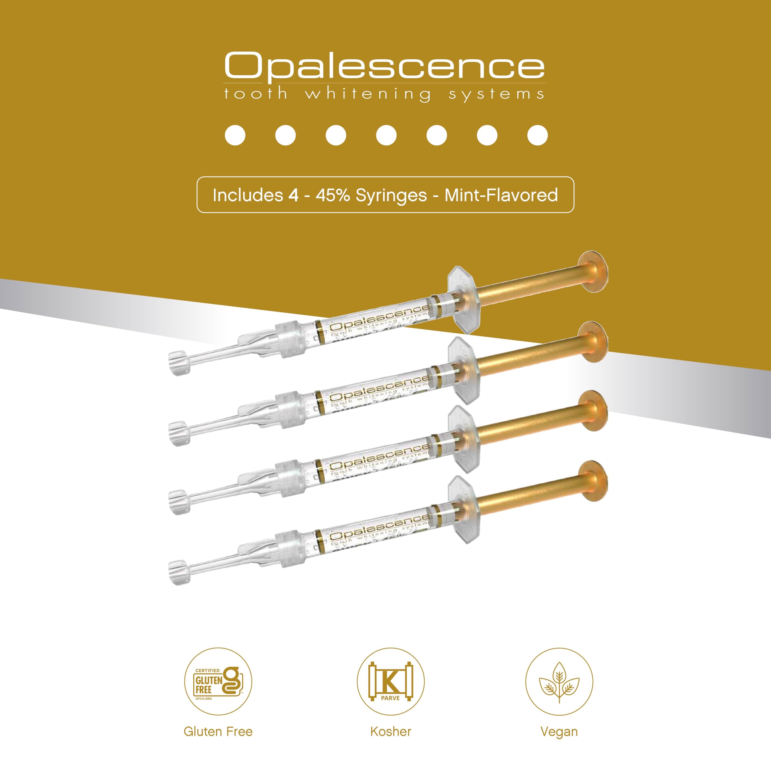 Opalescence 45% carbamide peroxide refill gel designed for tray delivery.