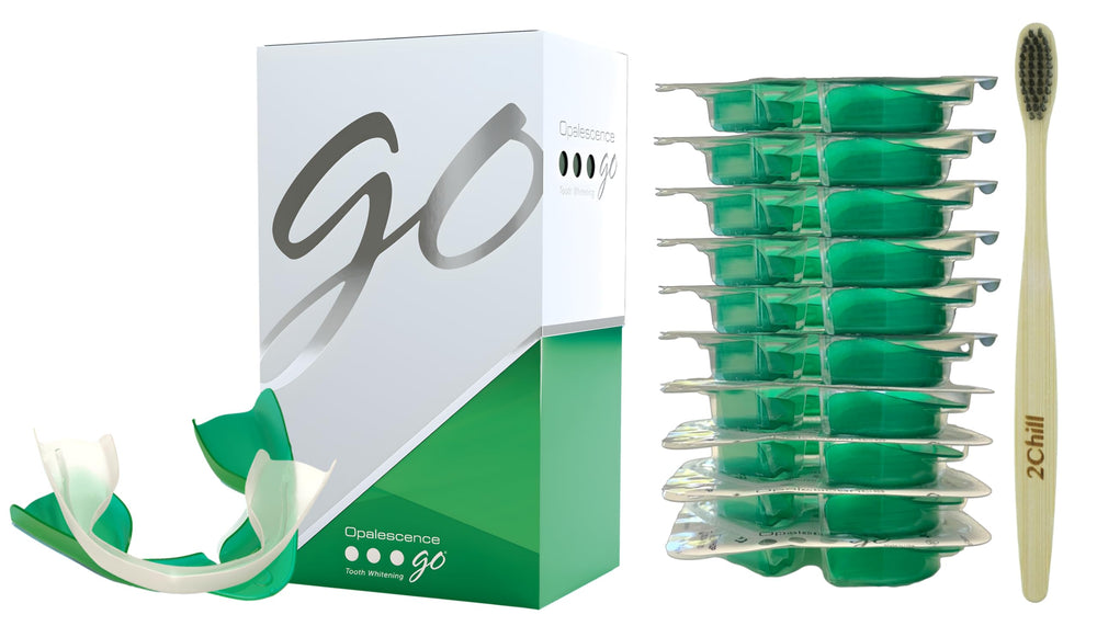 Opalescence Go 10% trays top view showing portable whitening for travel