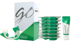 Opalescence GO 15 pre-filled trays front view for convenient whitening sessions on the go.