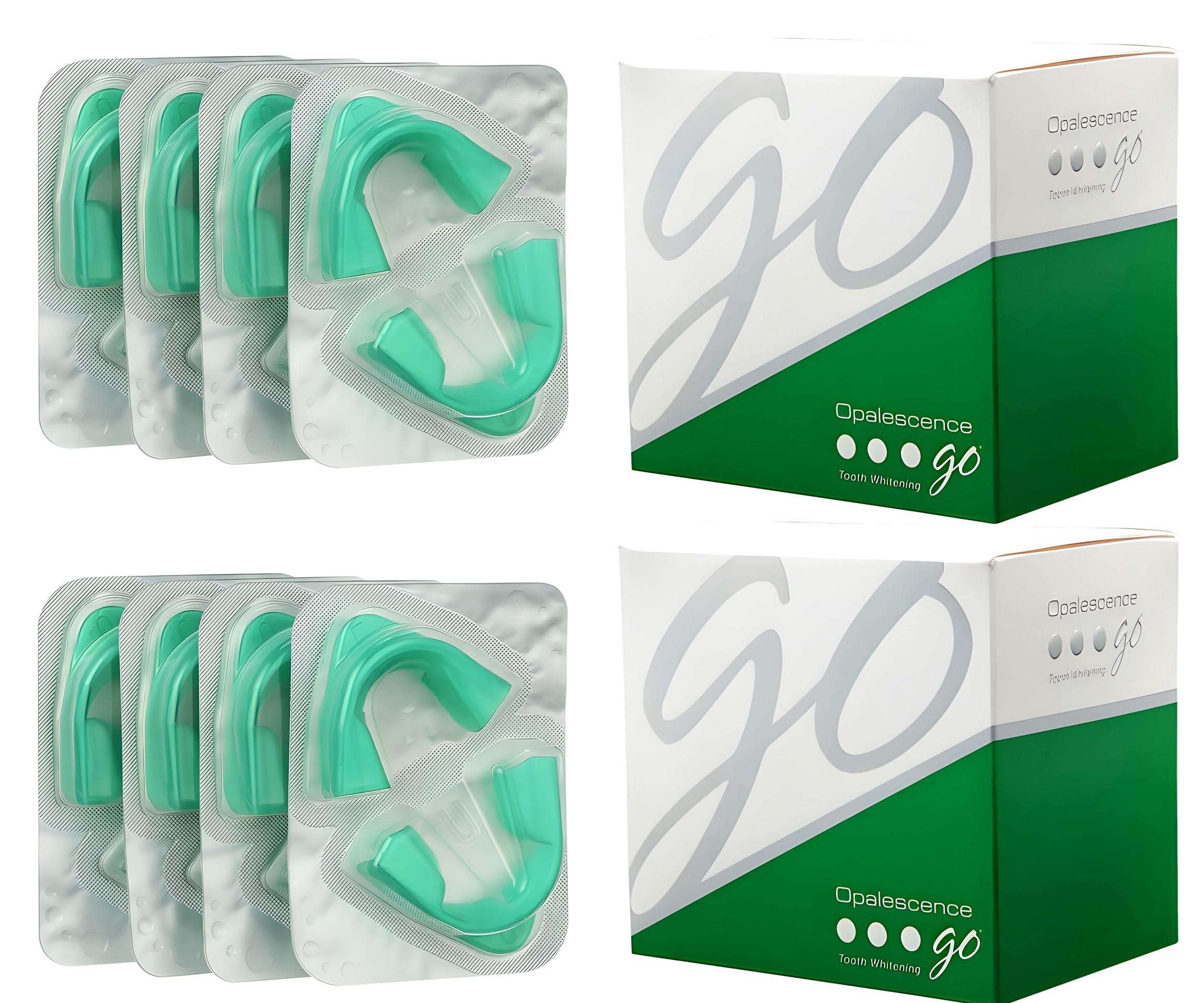 Opalescence Go 15% Mint four-treatment pack ready to use.