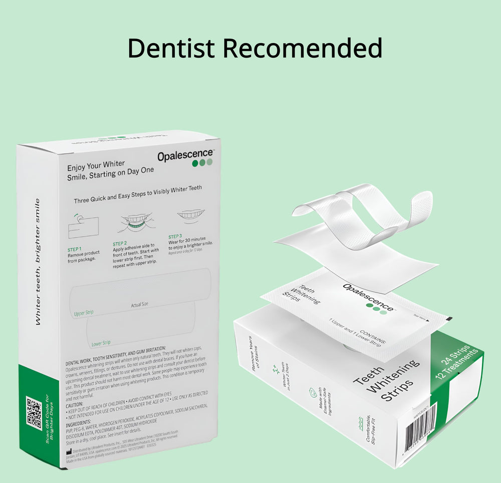 Close-up of before-and-after teeth illustrating shade improvement