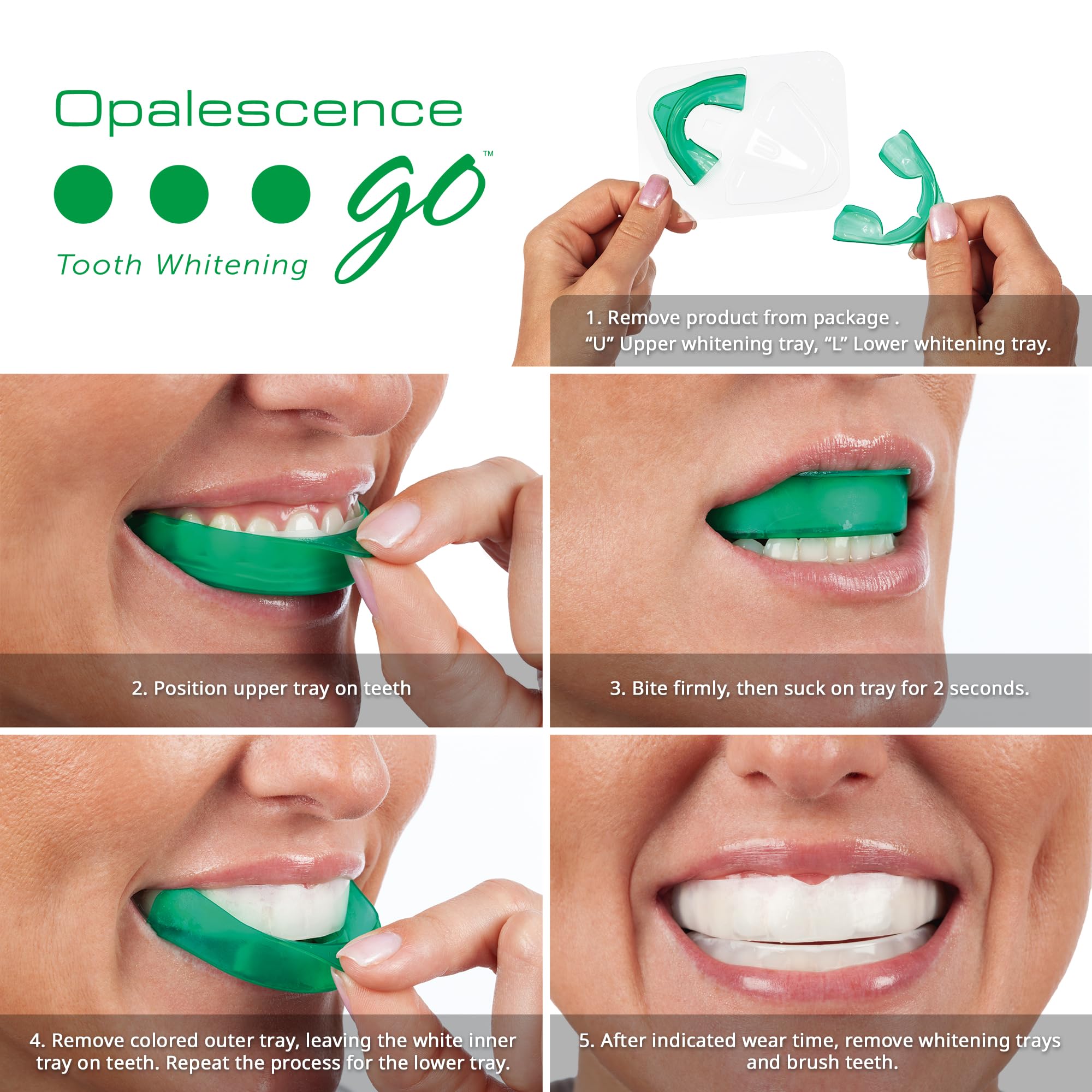 Opalescence Go trays closeup with gel for easy whitening sessions.