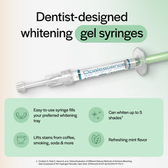 Mint-flavored Opalescence gel close-up for comfortable whitening sessions.