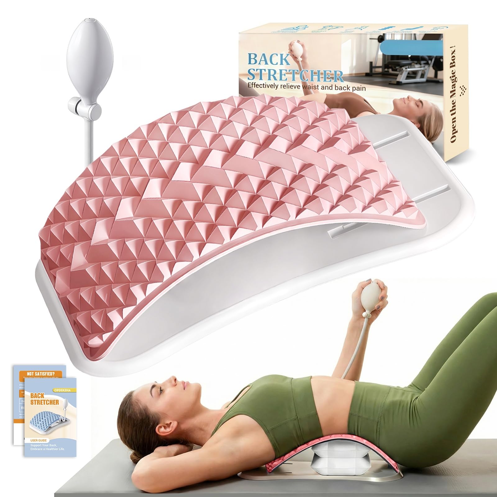 OPDEKEHA AirPump Back Stretcher with adjustable arch for personalized relief