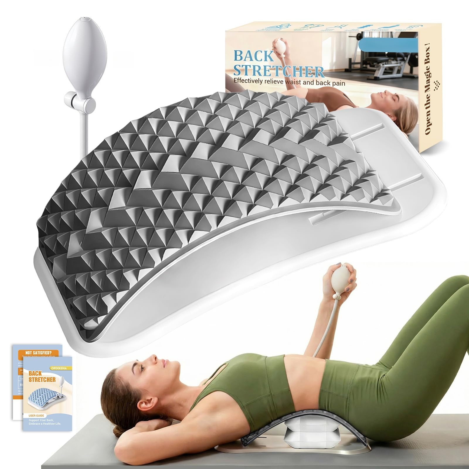 OPDEKEHA AirPump Back Stretcher with adjustable pump for personalized lumbar support