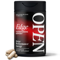 OPEN Essentials Advanced Natural Testosterone Booster bottle supports daily drive and energy.