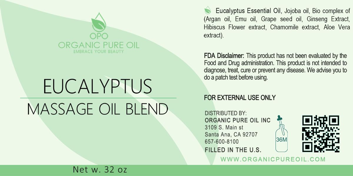 OPO Eucalyptus massage oil pour demonstrates easy dispersion for targeted muscle relief