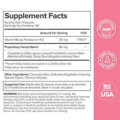 FLO PMS label shows vegan, non-GMO formula for daily wellness.