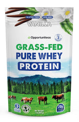 Opportuniteas Grass Fed Whey Vanilla pour for a smooth shake and clean taste