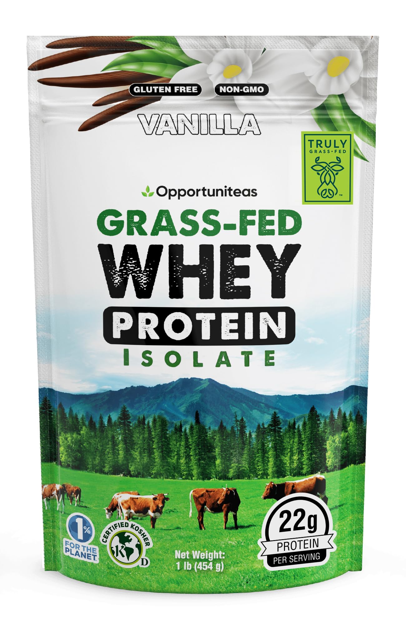 Opportuniteas vanilla whey isolate in a glass shake, smooth texture and aroma