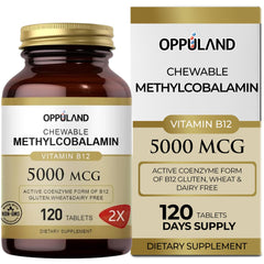 Oppuland methyl B-12 5000mcg chewable under tongue for quick energy support