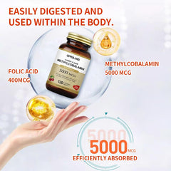 Oppuland Methyl B-12 chewable tablet closeup emphasizing easy intake.