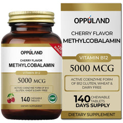 Oppuland Methyl B-12 chewable tablet dissolving under tongue for quick energy support.