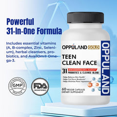 Oppuland zinc tablets pair demonstrates sebum control and pore support.