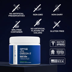 Lemon-flavored Omega-3 softgels from Opti + Life MD.