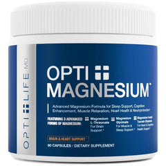 Opti Life MD triple magnesium capsules close-up for daily wellness.
