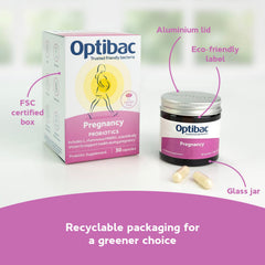 Optibac Probiotics Pregnancy packaging scene in lifestyle setting