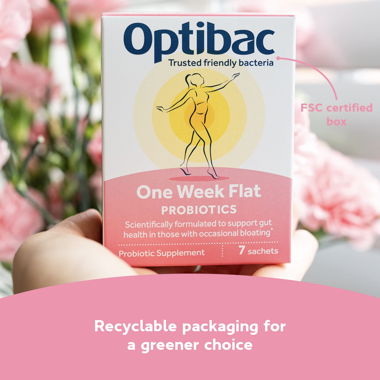 Optibac One Week Flat kitchen-scene with sachets ready for use.