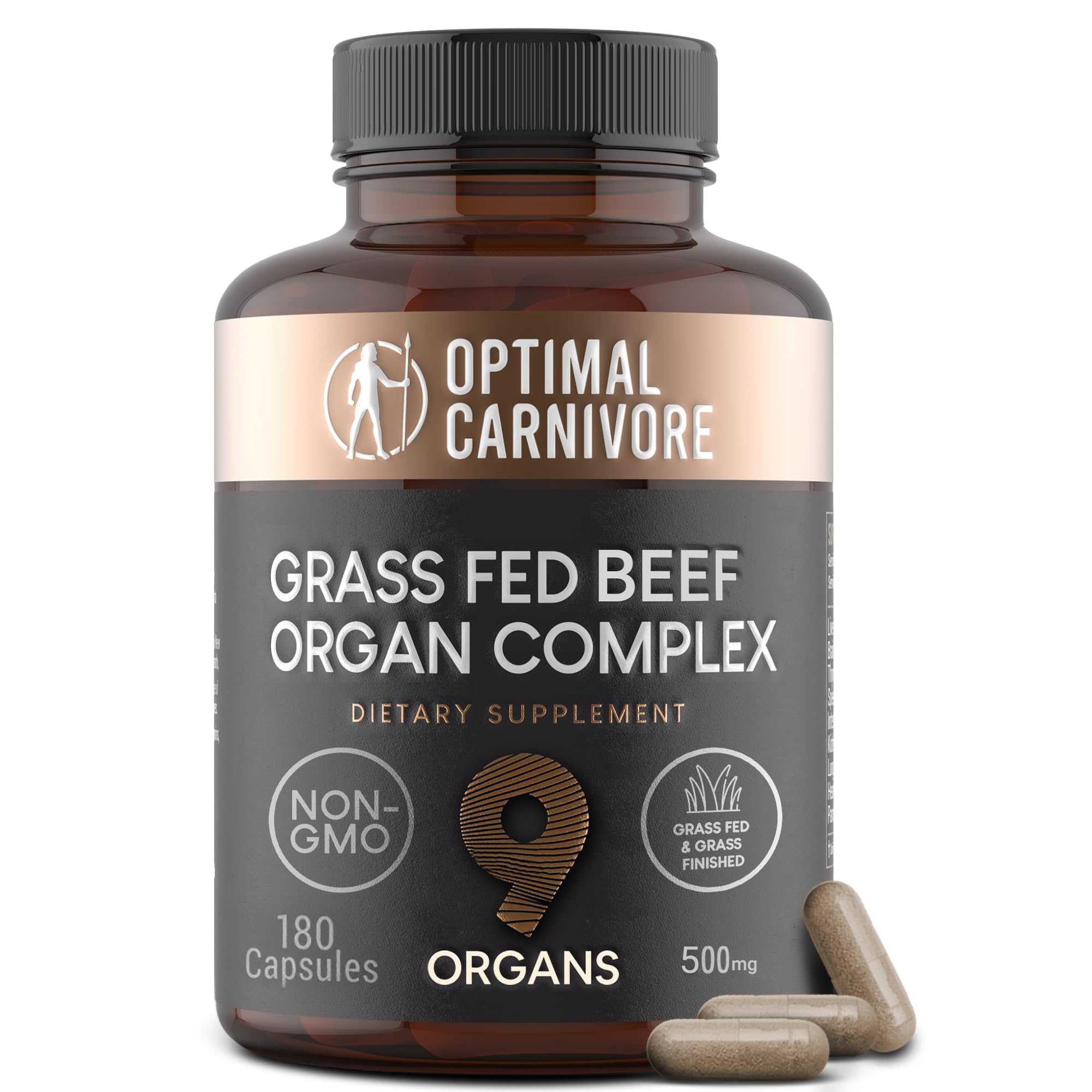 Optimal Carnivore beef organ supplement packaging showing clean, hormone-free nutrition
