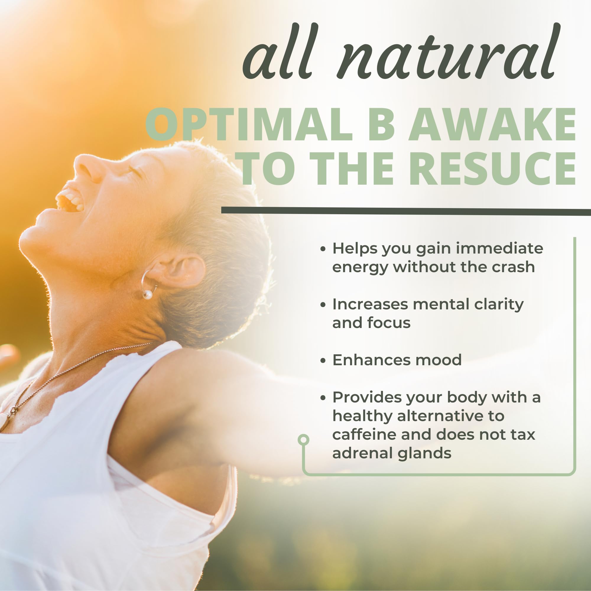 Glass with B Awake capsules ready for fast energy