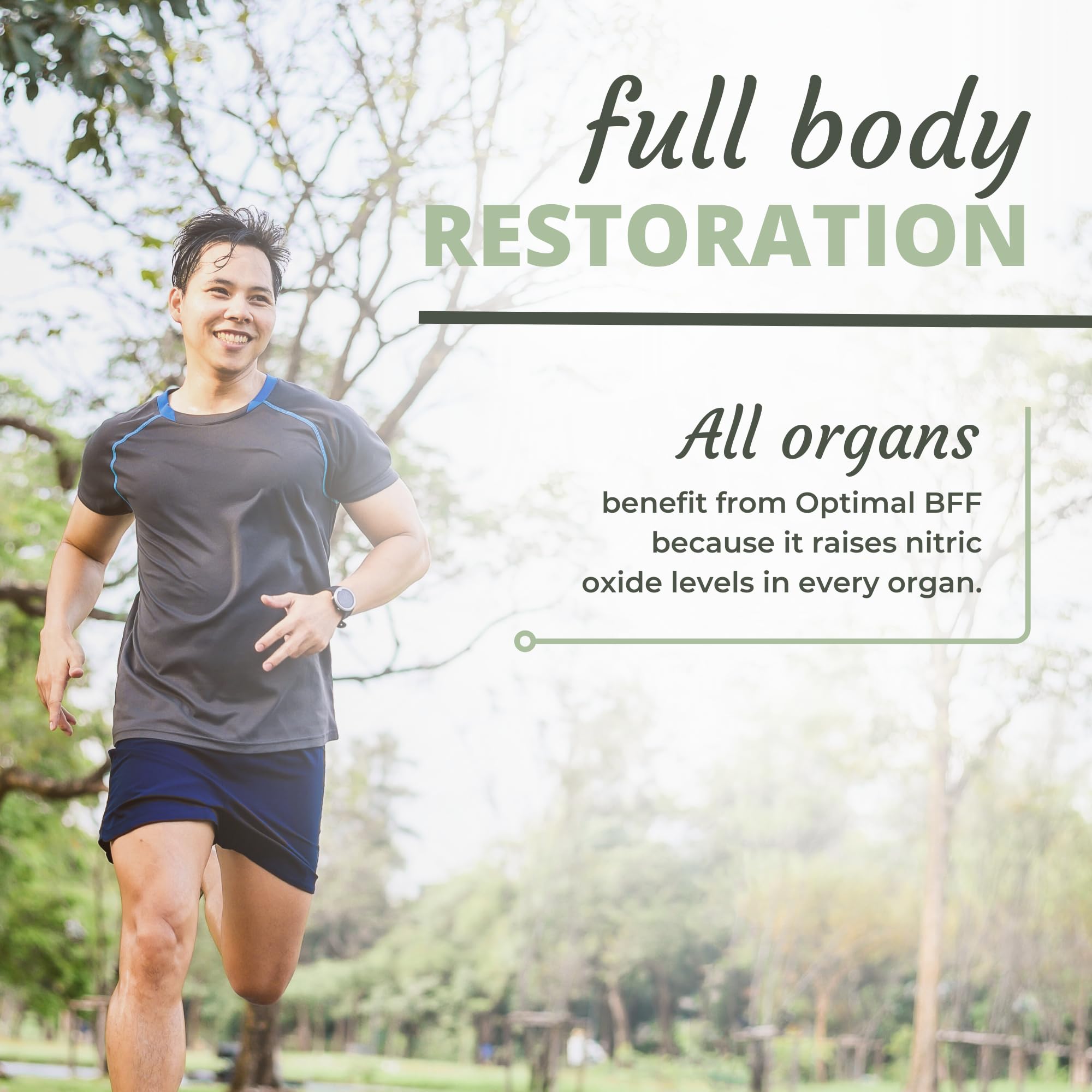 Optimal Health Systems BFF chewable circulation graphic conveying improved blood flow