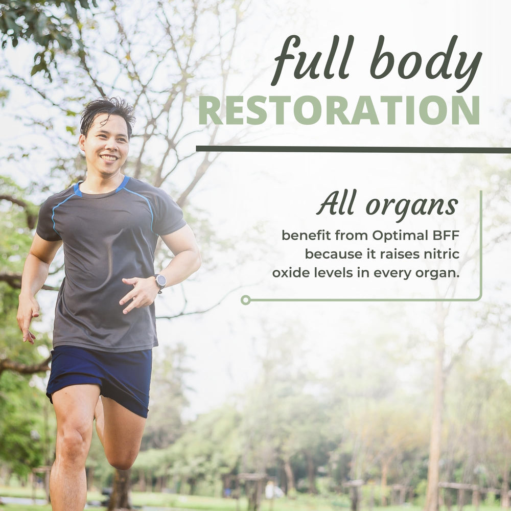 Optimal Health Systems BFF chewable circulation graphic conveying improved blood flow