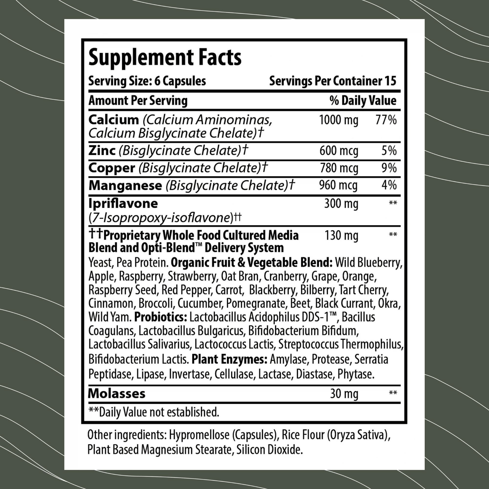 BonePlus capsules closeup emphasizing highly absorbable calcium in a daily supplement