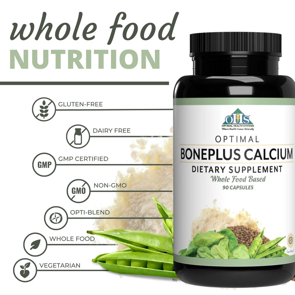 Optimal Health Systems BonePlus probiotics plant enzymes panel shows digestive support