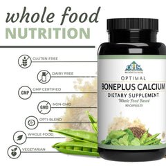 Optimal Health Systems BonePlus probiotics plant enzymes panel shows digestive support