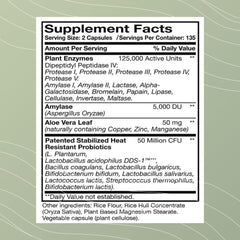 Optimal Health Systems Digest-A-Meal label closeup highlights probiotic blend.