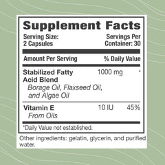 Optimal Health Systems EFA capsules ready for daily use with meals.