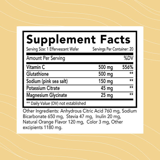Optimal Health Systems Essential Glutathione bottle label with non-GMO, gluten-free formula
