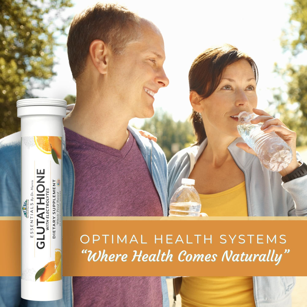 Optimal Health Systems Essential Glutathione packaging front showing 20 wafers