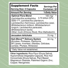 Optimal Health Systems Flora Plus capsules closeup for gut balance and easy daily use.