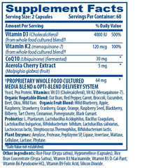 Optimal Health Systems Longevi-Dk2 capsules closeup highlights daily wellness support.