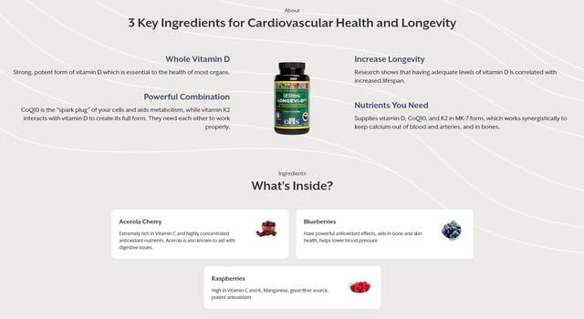 Optimal Health Systems Longevi-Dk2 packaging on shelf suggests future wellness planning.