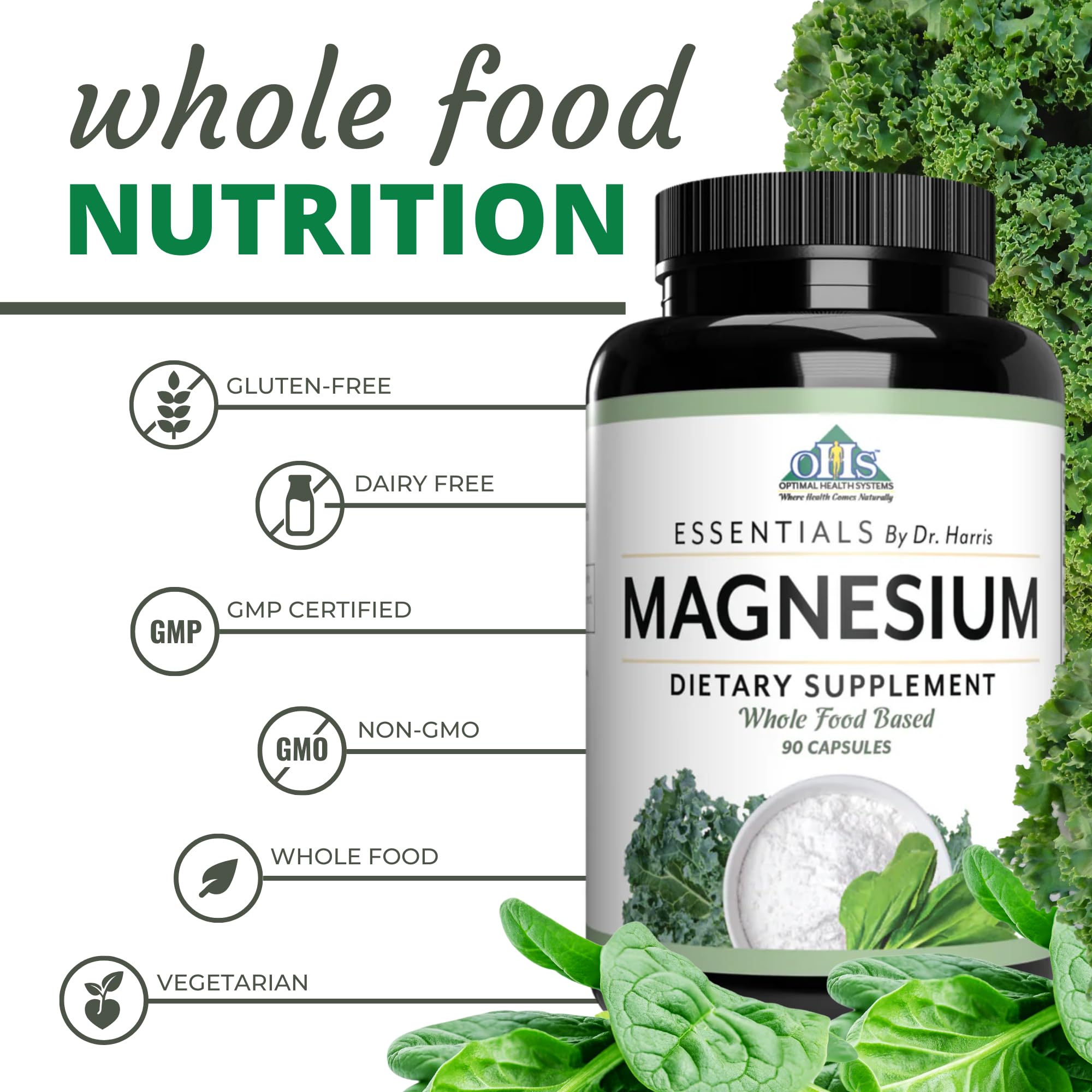 Optimal Health Systems Magnesium bottle on desk ready for daily routine