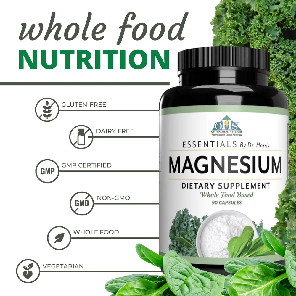 Optimal Health Systems Magnesium bottle on desk ready for daily routine