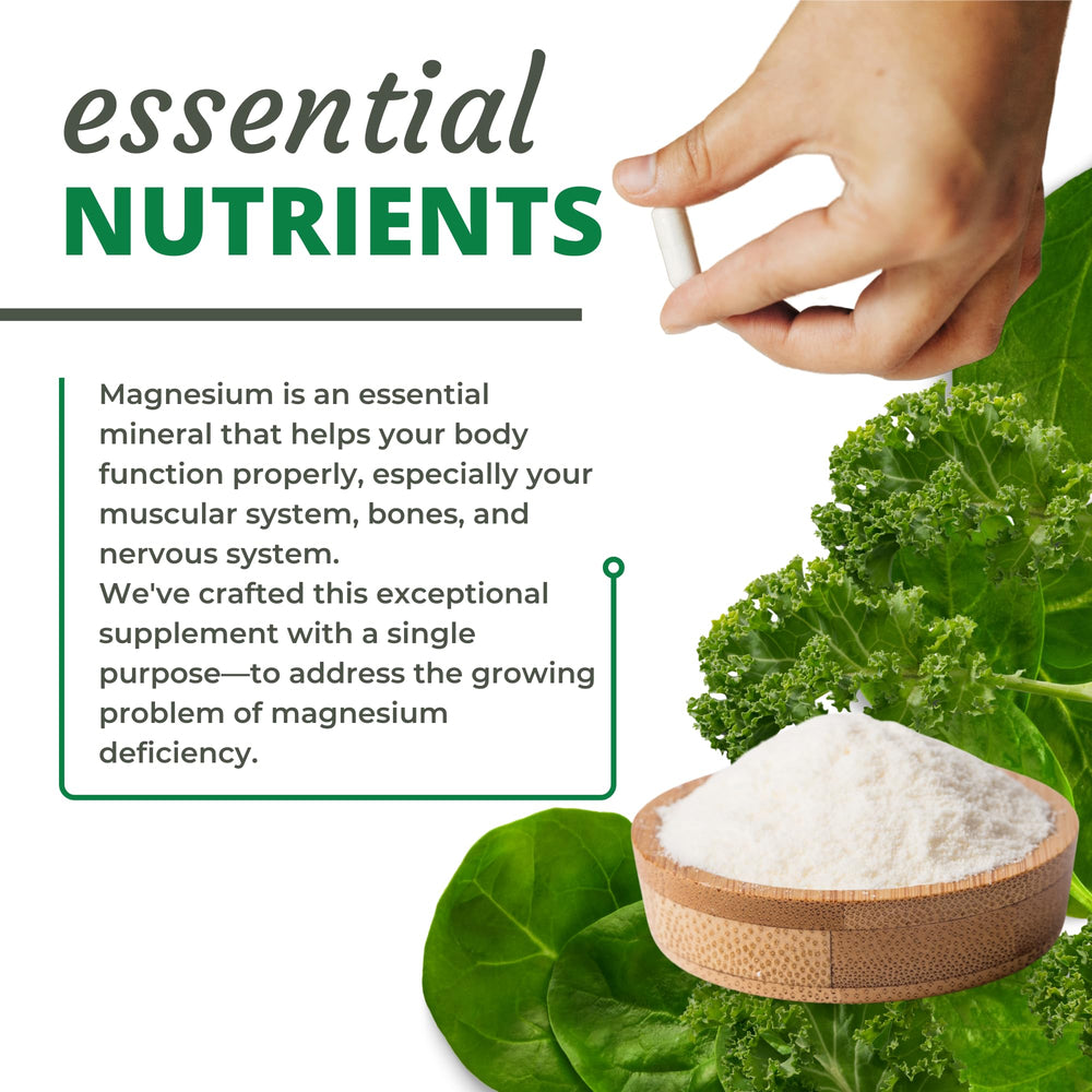 Optimal Health Systems Magnesium capsules in glass illustrating easy supplementation