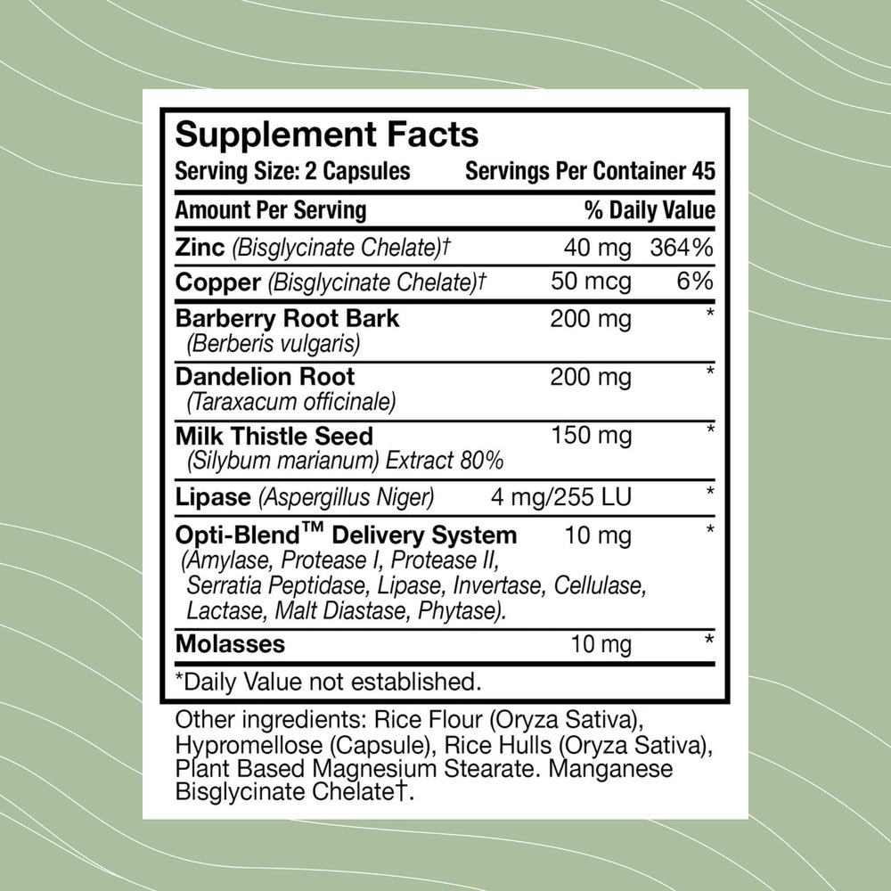 Optimal Health Systems optiblend enzymes closeup enhances nutrient absorption at cellular level