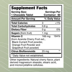 Optimal Health Systems Whole C chewable acerola cherry, natural vitamin C source.