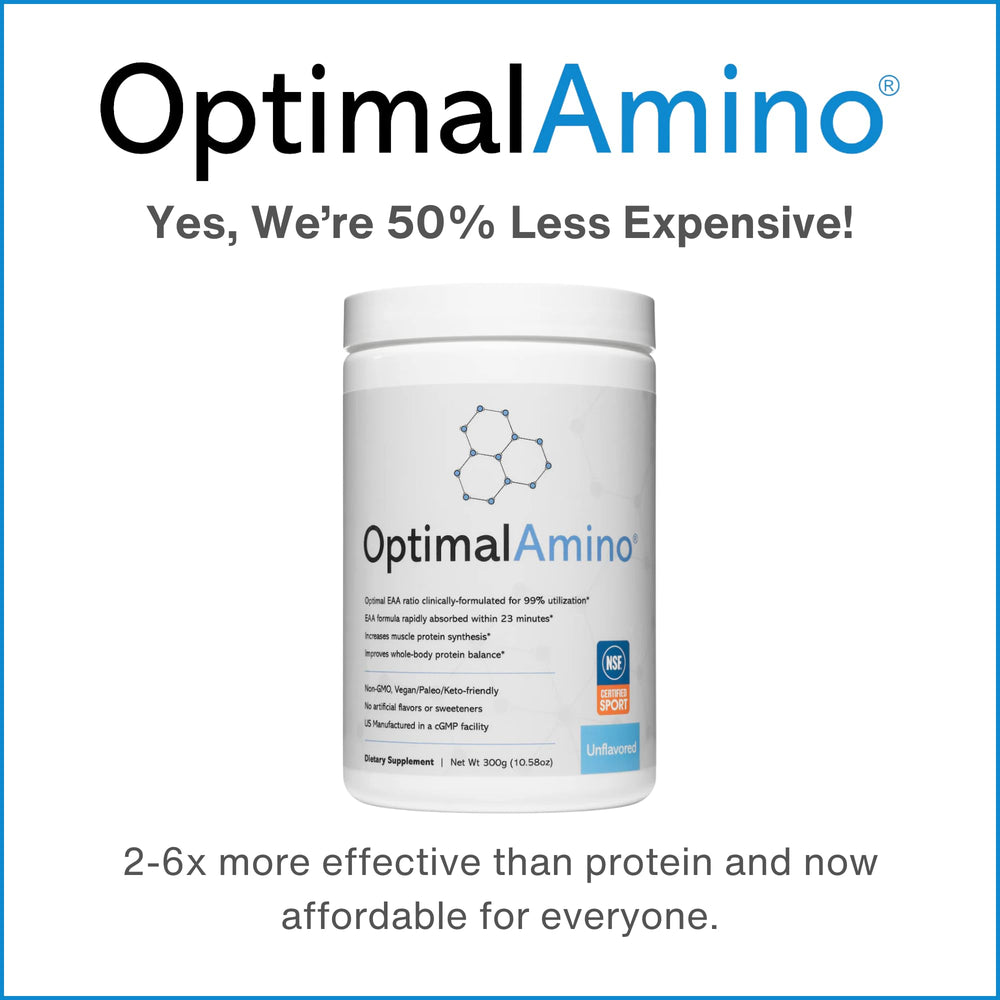 OptimalAmino active lifestyle setup near gym gear for training and recovery.