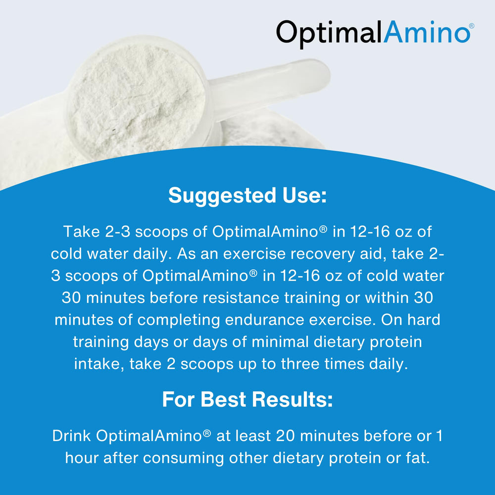 OptimalAmino sugar-free label highlighting a sugar-free option for athletes.