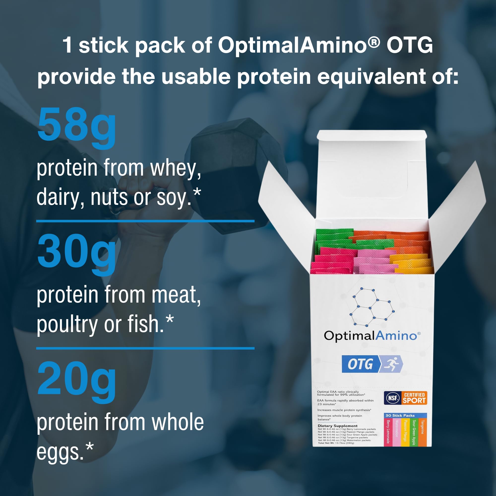 OptimalAmino OTG supports workout recovery for athletes and active lifestyles