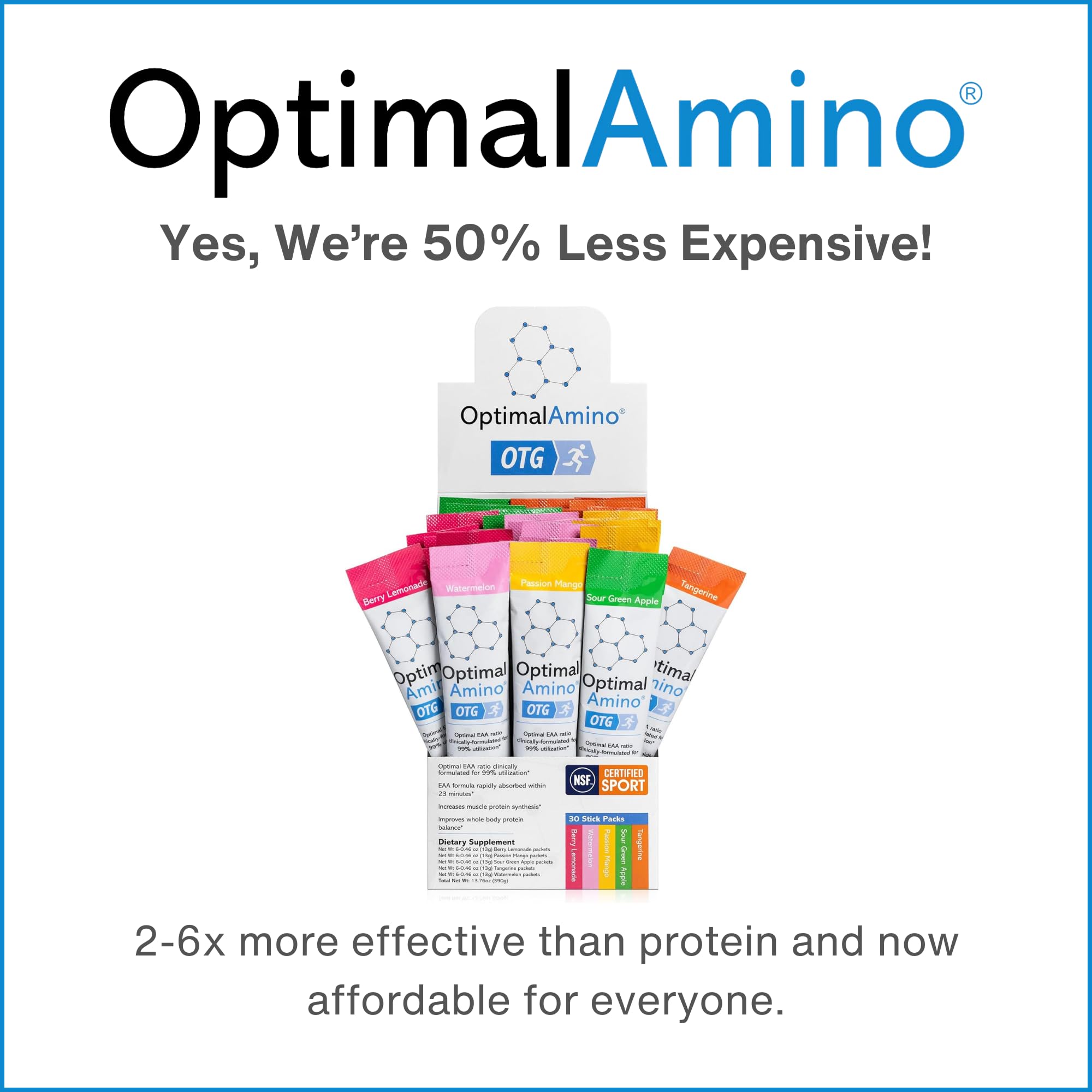 OptimalAmino OTG sticks ready for on-the-go post-workout routines