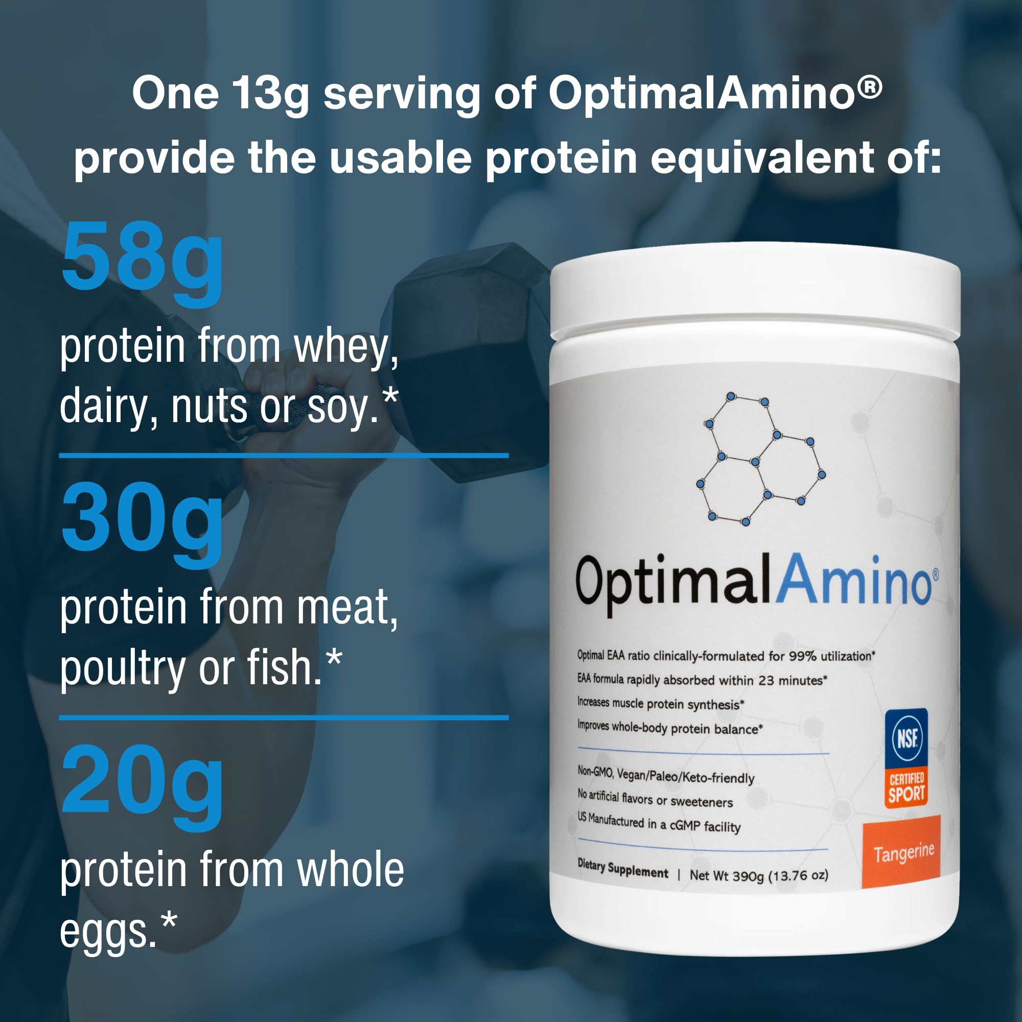 OptimalAmino shaker mixing powder for easy post-workout refreshment.