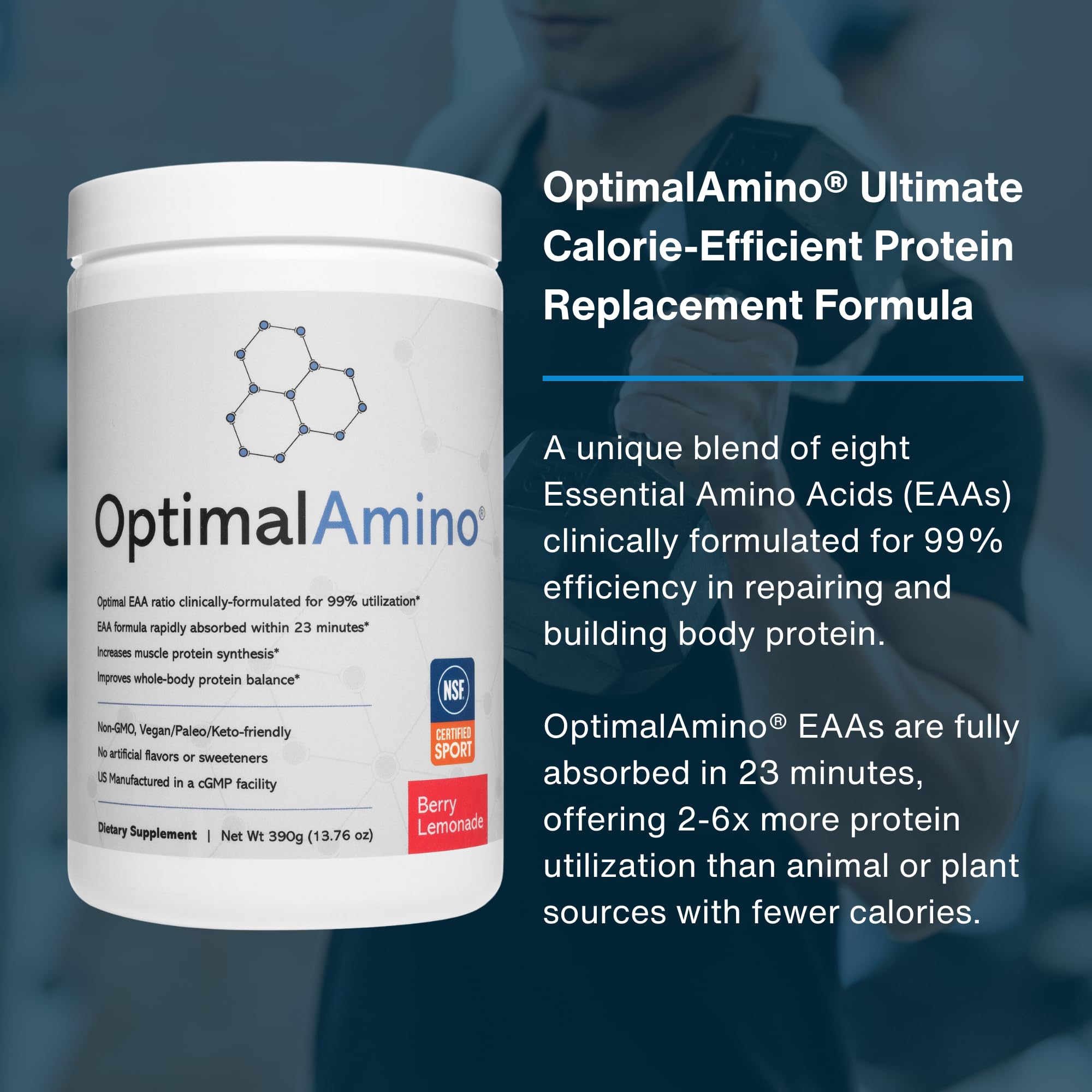 OptimalAmino stick packs for on-the-go hydration and recovery.